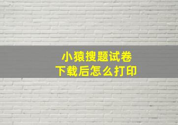 小猿搜题试卷下载后怎么打印