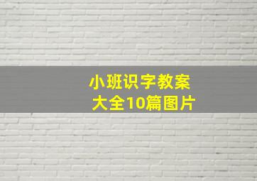 小班识字教案大全10篇图片