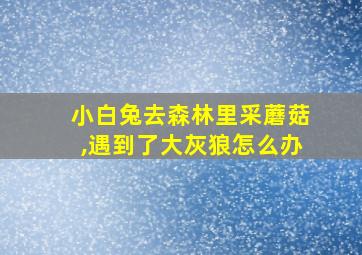 小白兔去森林里采蘑菇,遇到了大灰狼怎么办