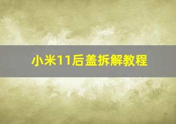 小米11后盖拆解教程