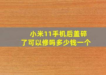 小米11手机后盖碎了可以修吗多少钱一个