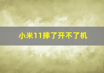 小米11摔了开不了机