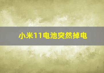 小米11电池突然掉电