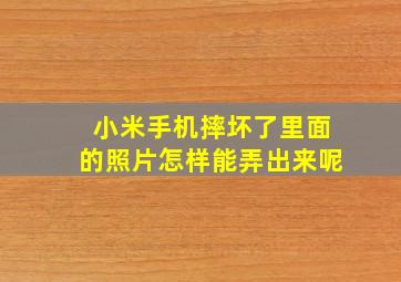 小米手机摔坏了里面的照片怎样能弄出来呢