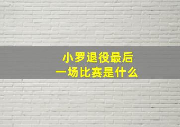 小罗退役最后一场比赛是什么