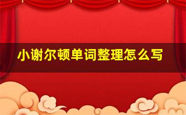 小谢尔顿单词整理怎么写