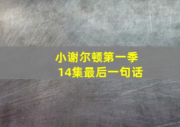 小谢尔顿第一季14集最后一句话