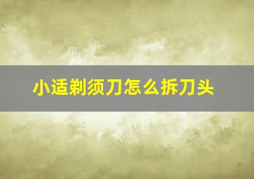 小适剃须刀怎么拆刀头