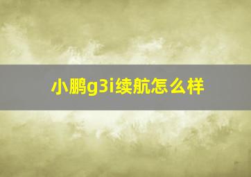 小鹏g3i续航怎么样