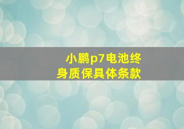 小鹏p7电池终身质保具体条款