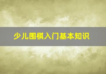 少儿围棋入门基本知识