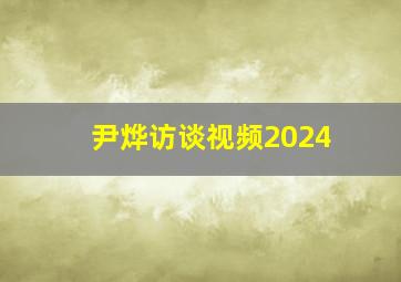 尹烨访谈视频2024