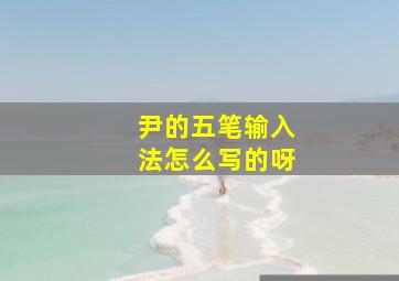 尹的五笔输入法怎么写的呀