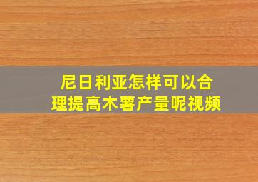 尼日利亚怎样可以合理提高木薯产量呢视频