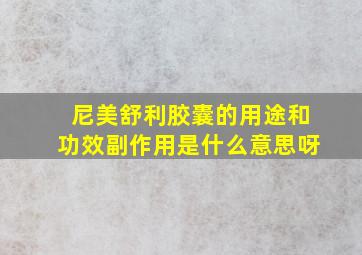 尼美舒利胶囊的用途和功效副作用是什么意思呀