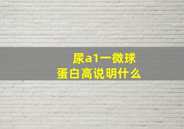 尿a1一微球蛋白高说明什么