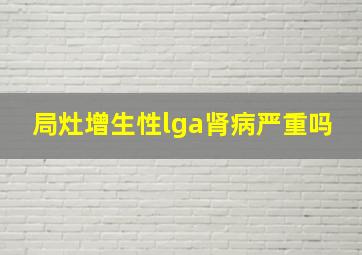 局灶增生性lga肾病严重吗