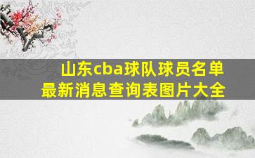 山东cba球队球员名单最新消息查询表图片大全