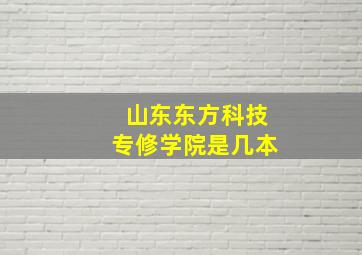 山东东方科技专修学院是几本