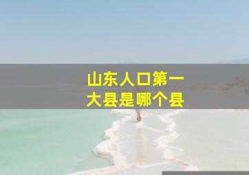 山东人口第一大县是哪个县