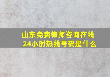 山东免费律师咨询在线24小时热线号码是什么