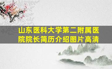 山东医科大学第二附属医院院长简历介绍图片高清