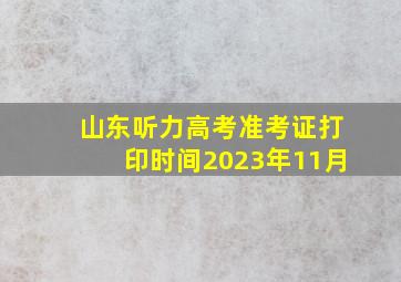 山东听力高考准考证打印时间2023年11月