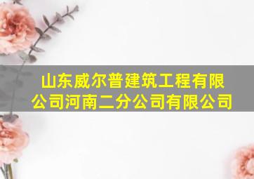 山东威尔普建筑工程有限公司河南二分公司有限公司