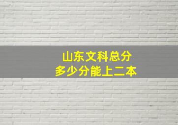 山东文科总分多少分能上二本