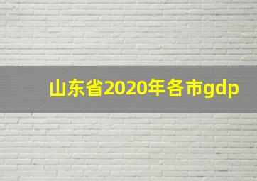 山东省2020年各市gdp