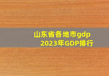 山东省各地市gdp2023年GDP排行