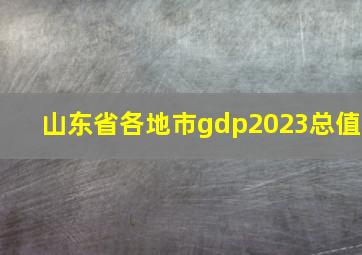 山东省各地市gdp2023总值