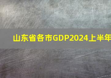 山东省各市GDP2024上半年