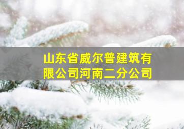 山东省威尔普建筑有限公司河南二分公司