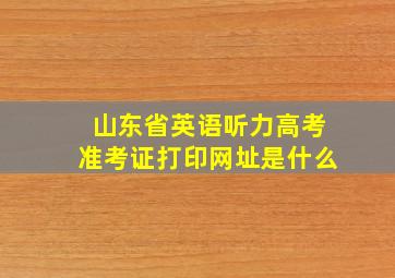 山东省英语听力高考准考证打印网址是什么