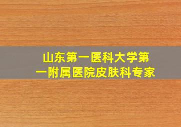 山东第一医科大学第一附属医院皮肤科专家