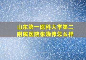 山东第一医科大学第二附属医院张晓伟怎么样