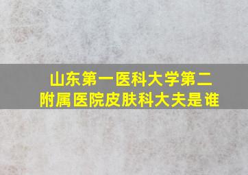 山东第一医科大学第二附属医院皮肤科大夫是谁