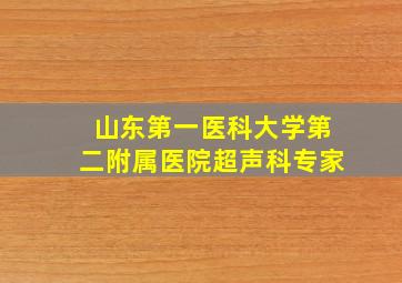 山东第一医科大学第二附属医院超声科专家