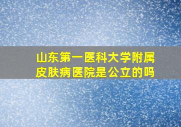 山东第一医科大学附属皮肤病医院是公立的吗