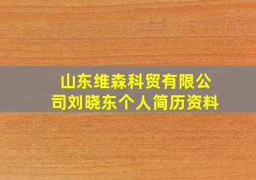 山东维森科贸有限公司刘晓东个人简历资料