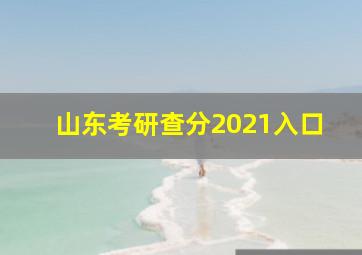 山东考研查分2021入口