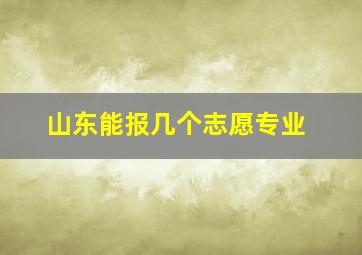 山东能报几个志愿专业