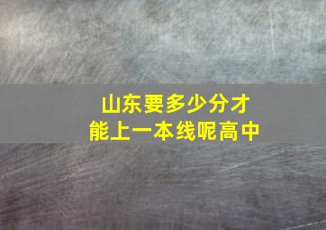 山东要多少分才能上一本线呢高中