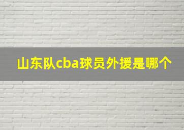 山东队cba球员外援是哪个