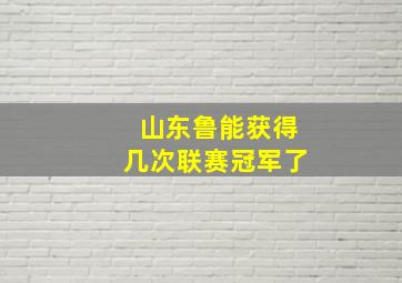 山东鲁能获得几次联赛冠军了