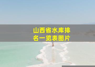 山西省水库排名一览表图片