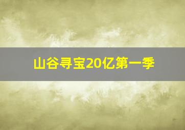 山谷寻宝20亿第一季