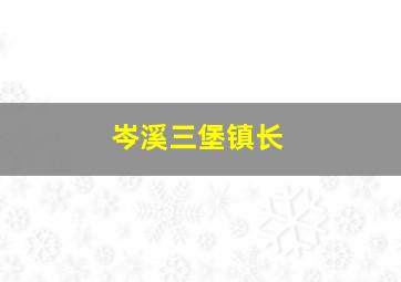 岑溪三堡镇长