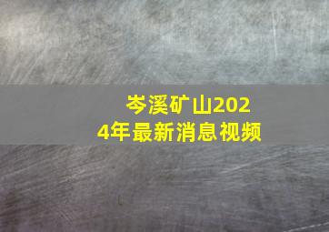 岑溪矿山2024年最新消息视频